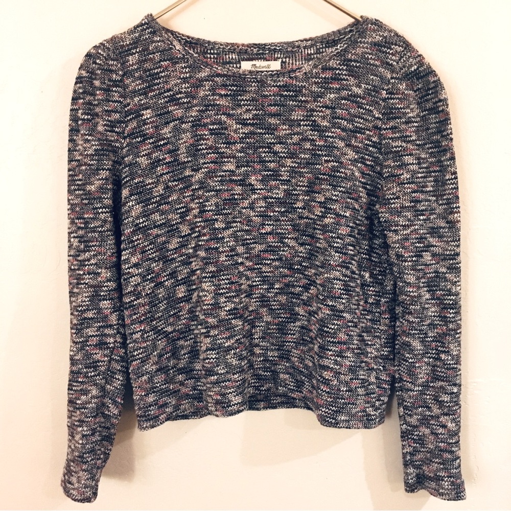 Madewell Cropped Knit Sweater Multicolored Long Sleeve